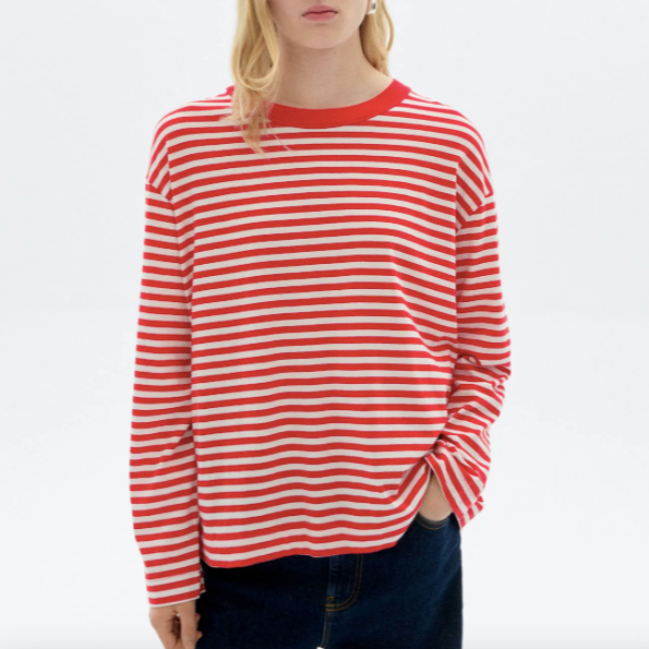 THINKING MU Langärmliges gestreiftes T-shirt Willy Emily