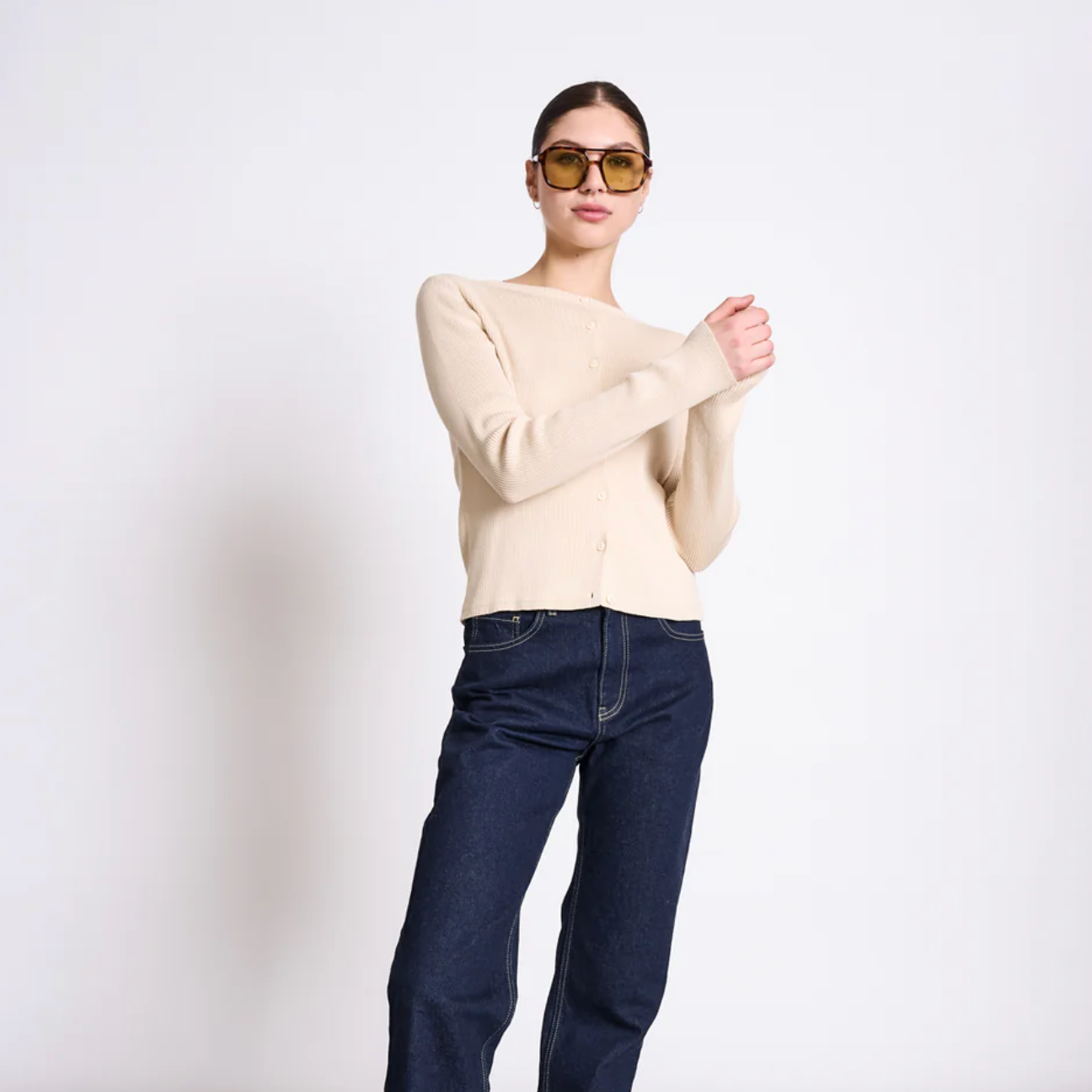 JANN JUNE Cardigan Glimt Beige
