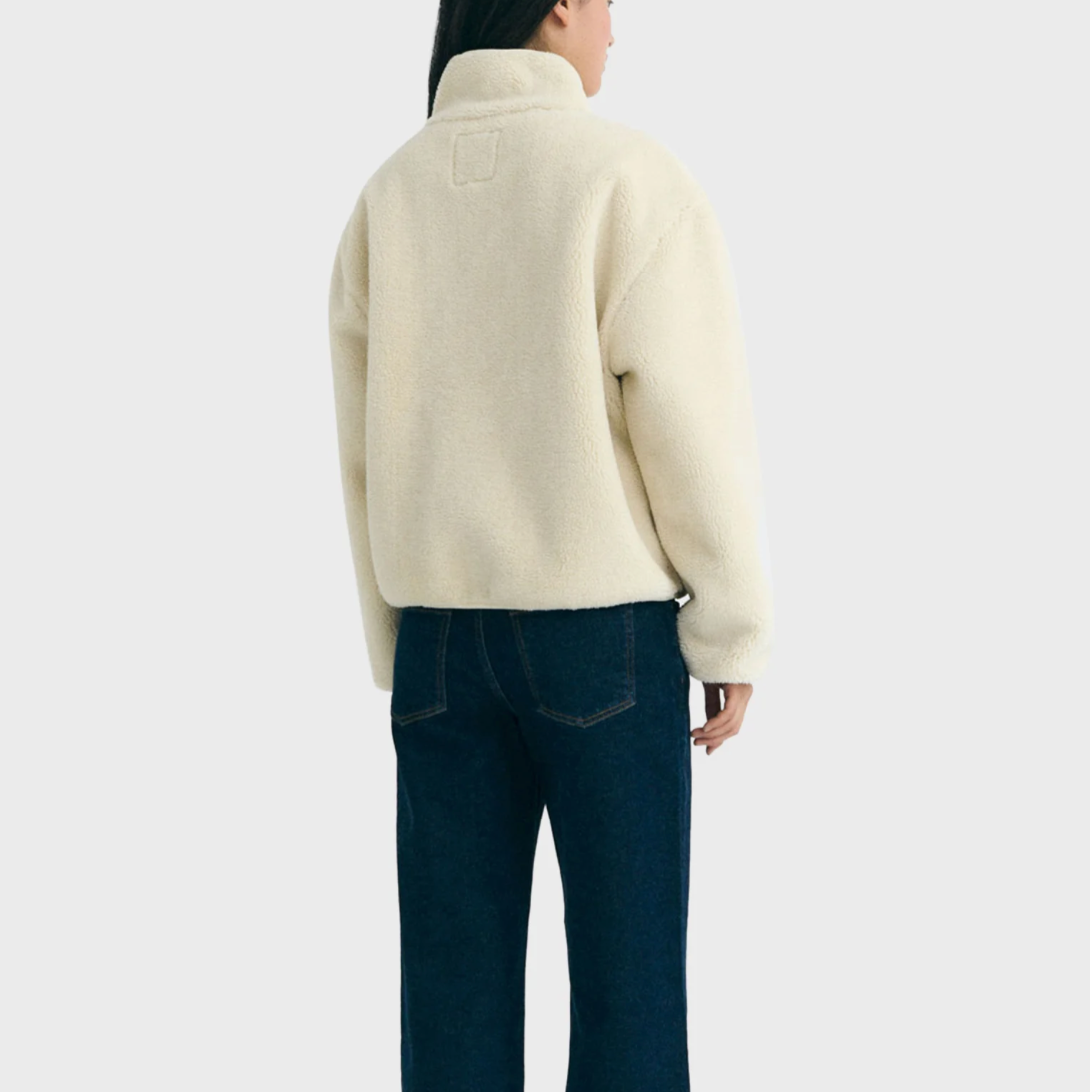 THINKING MU Fleece Jacke Kourtney Teddy Creme