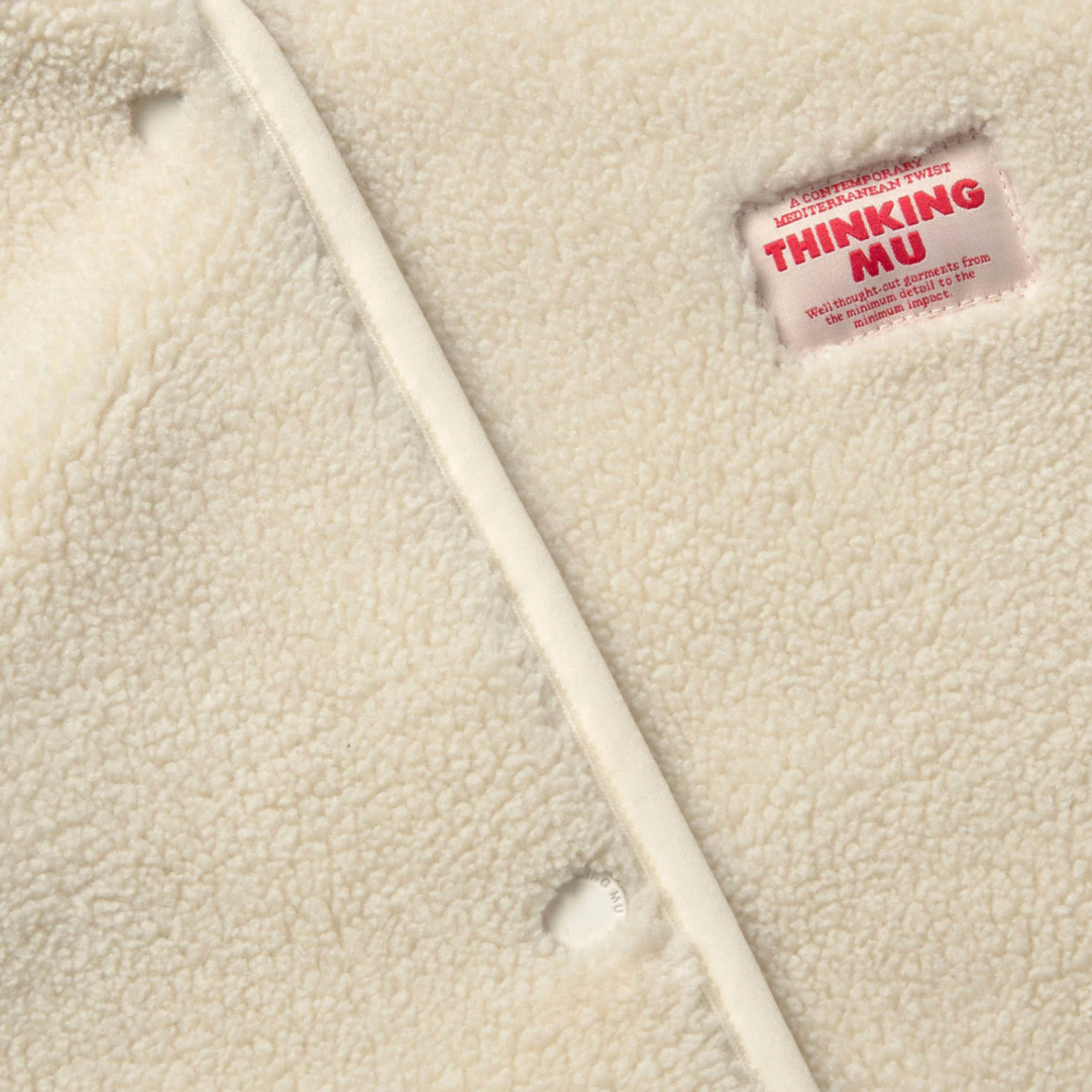 THINKING MU Fleece Jacke Kourtney Teddy Creme
