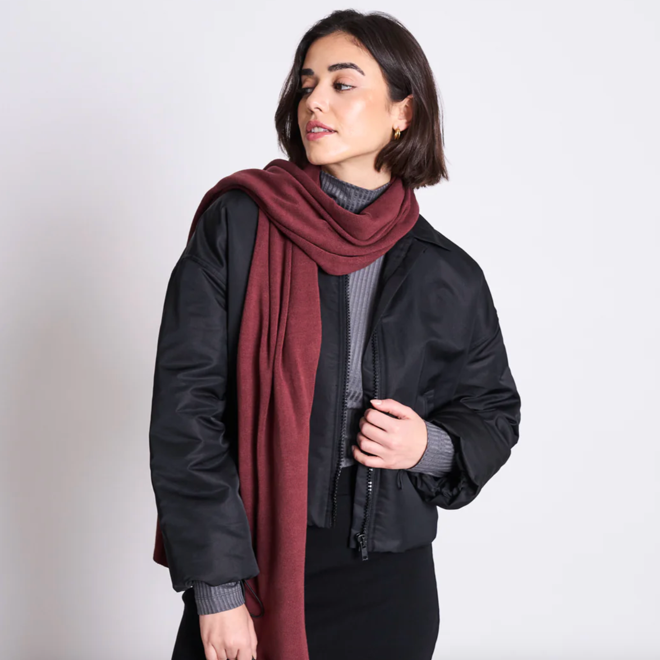 JANN JUNE cotton scarf Intense Rust