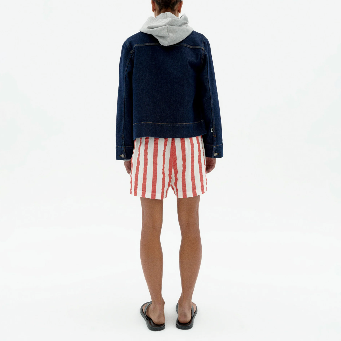 THINKING MU seersucker shorts Geranio