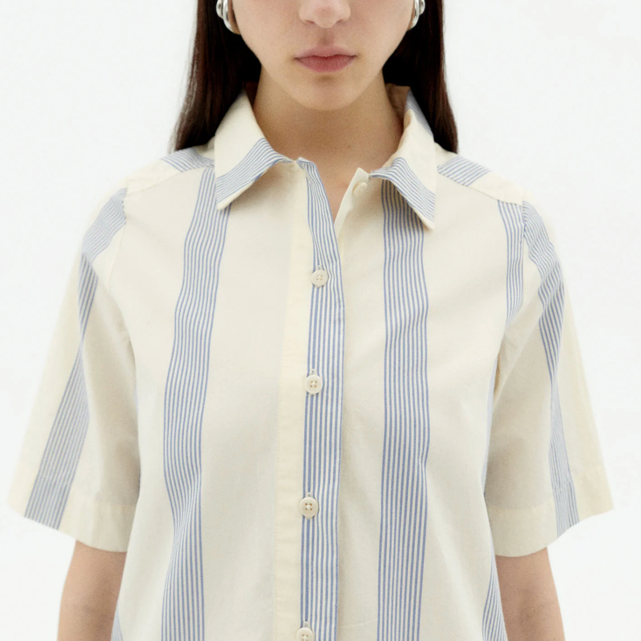 THINKING MU Persian Stripes Gianna Hemdkleid
