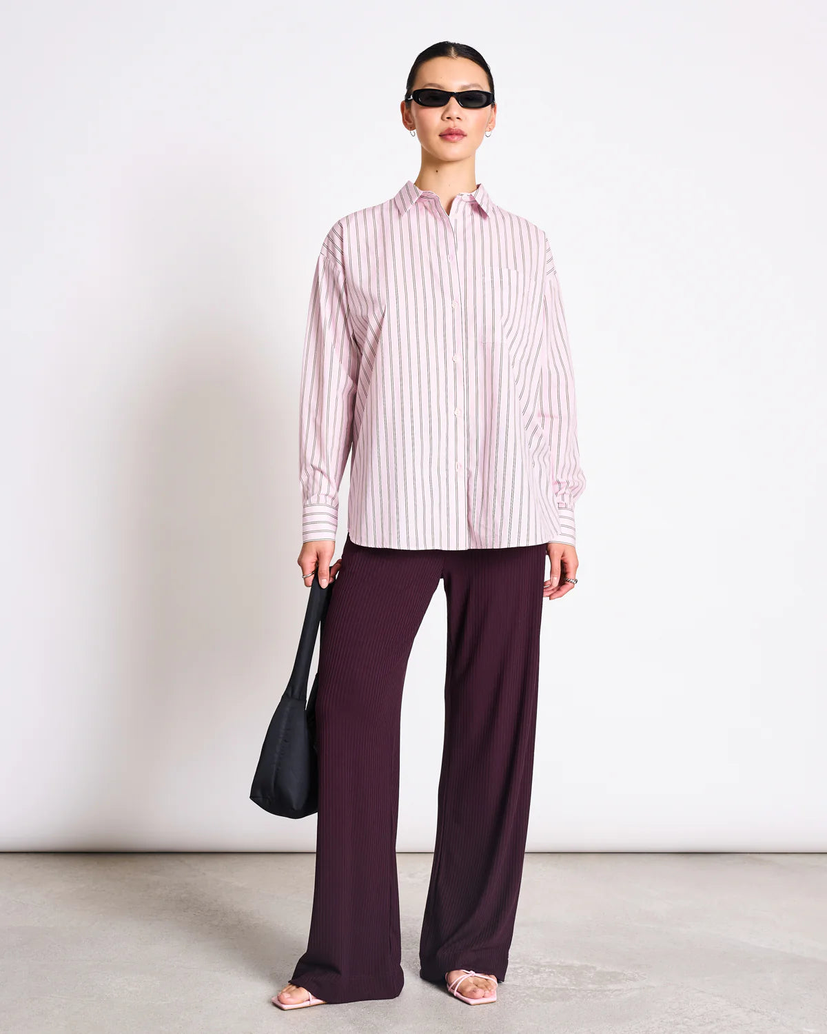 JANN JUNE STRIPED OVERSIZED SHIRT MAMRO LIGHT ORCHID