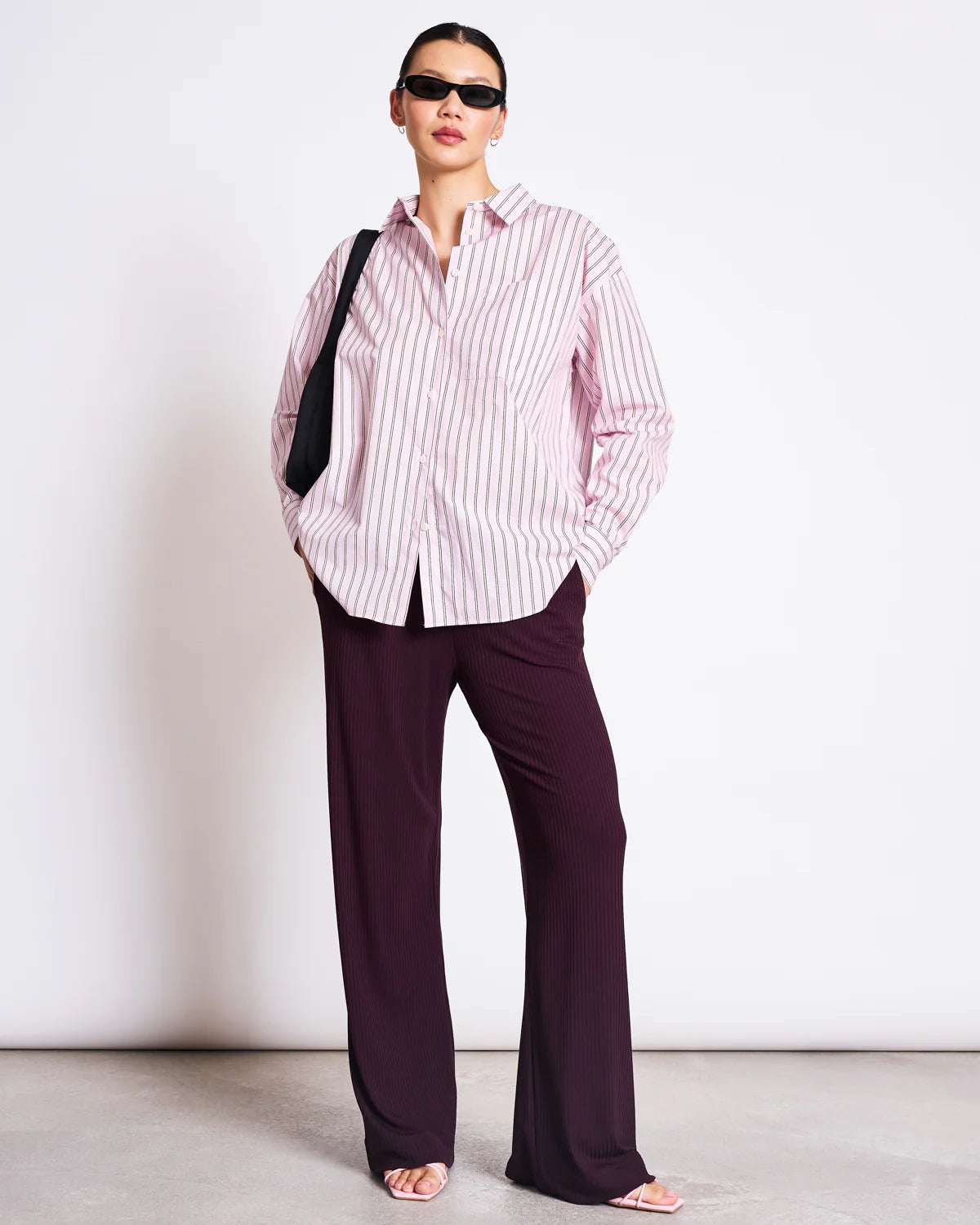 JANN JUNE STRIPED OVERSIZED SHIRT MAMRO LIGHT ORCHID