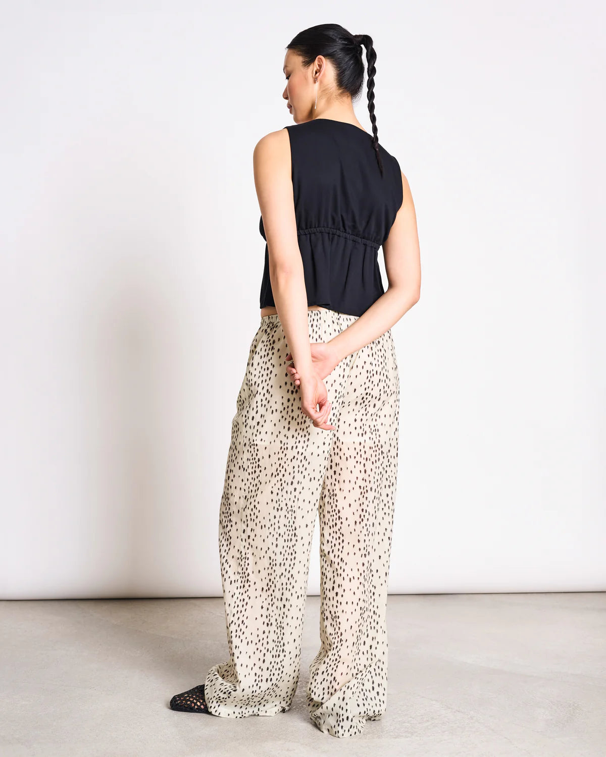JANN JUNE DALMATIAN DOTS WIDE COTTON PANTS