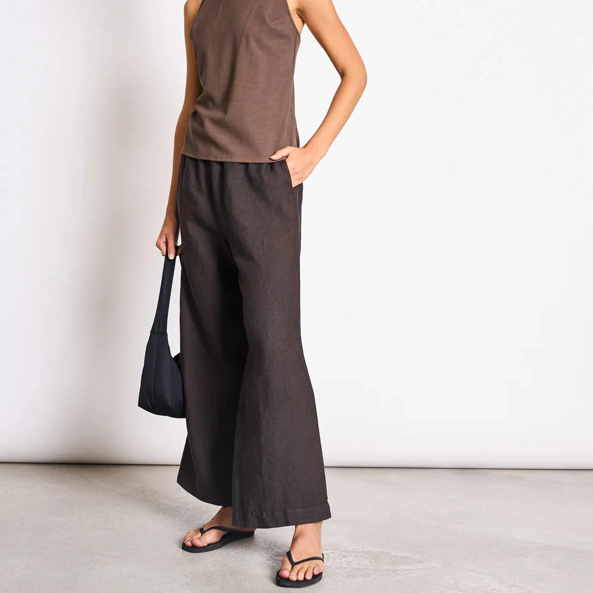 JANN JUNE BEVEREN MUD LINEN HOSE