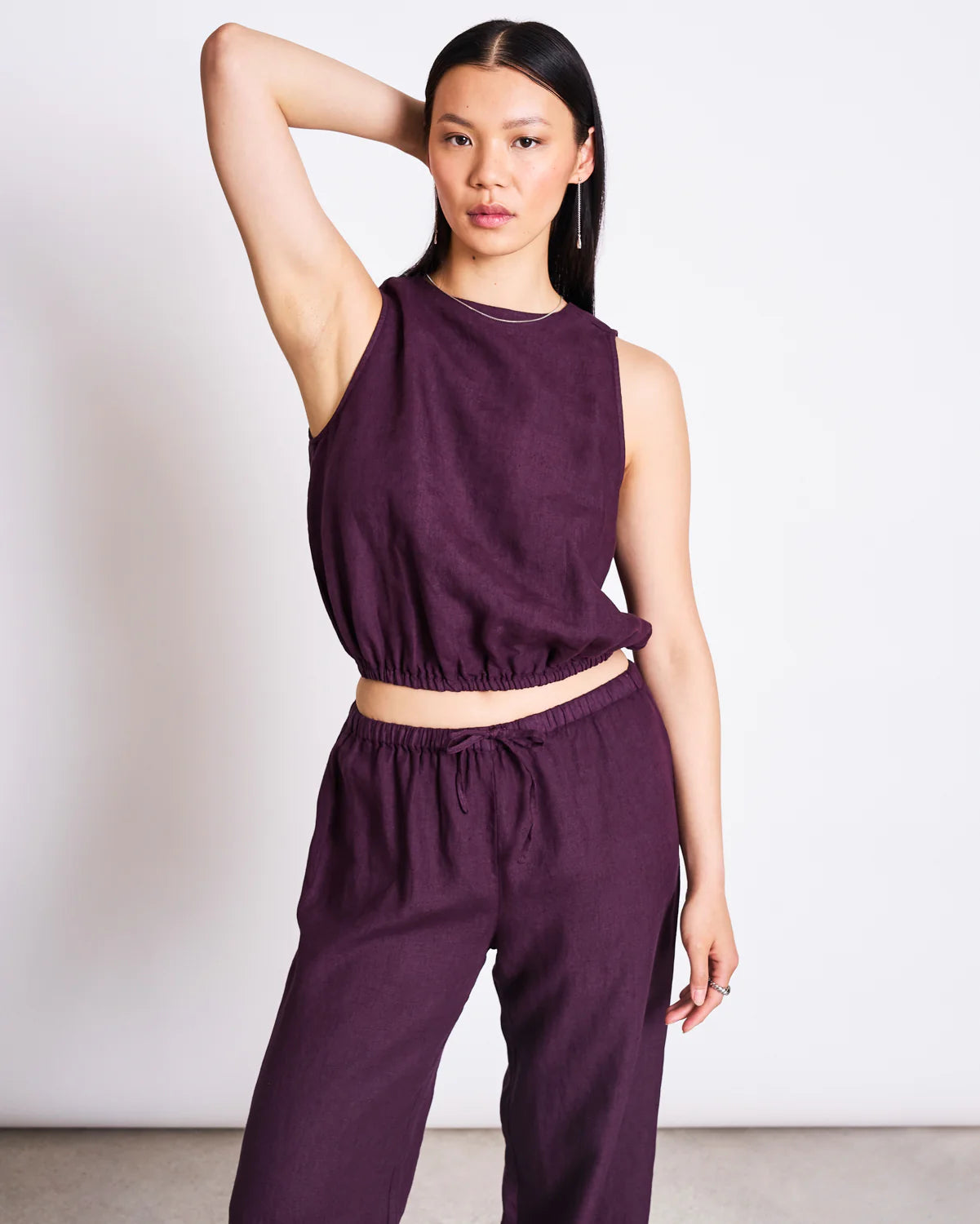 JANN JUNE CHERRY LINEN DRAWSTRING HOSE SJOV