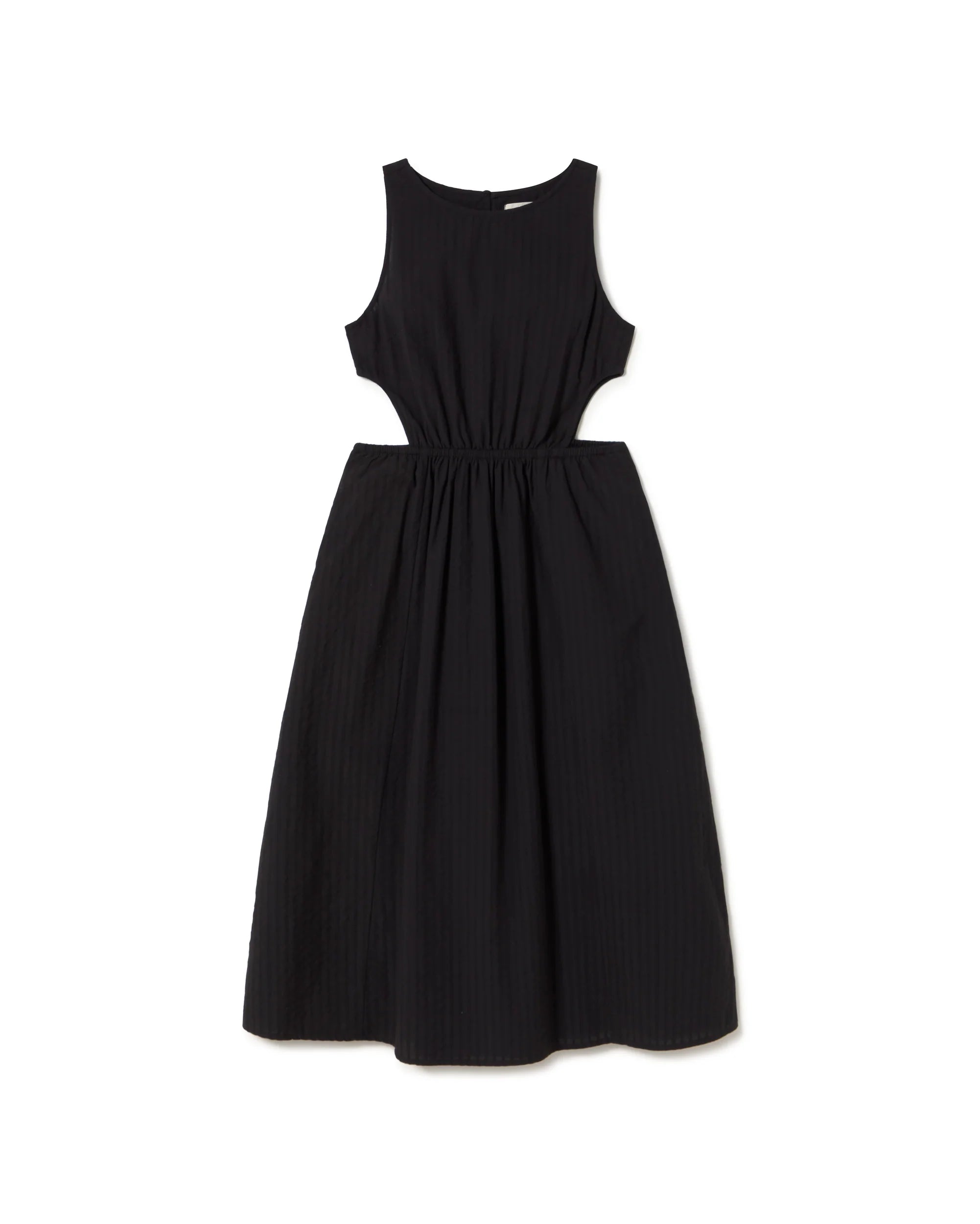 THINKING MU Midi dress striped Windsor Kin Black