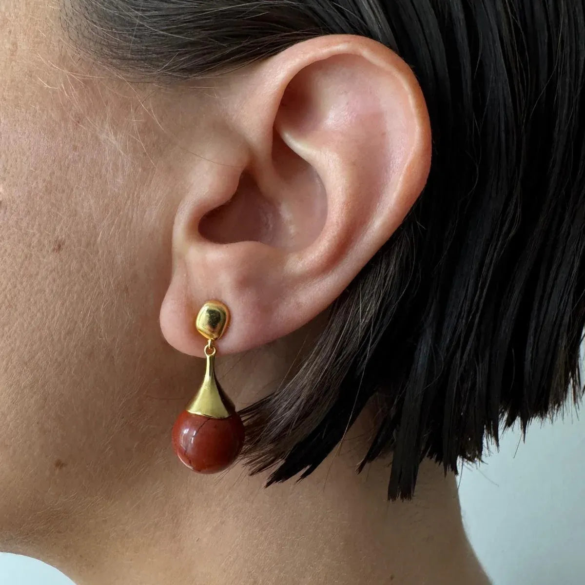 Apato7 apato7 APATO 7 Bell Earring Red Jaspis