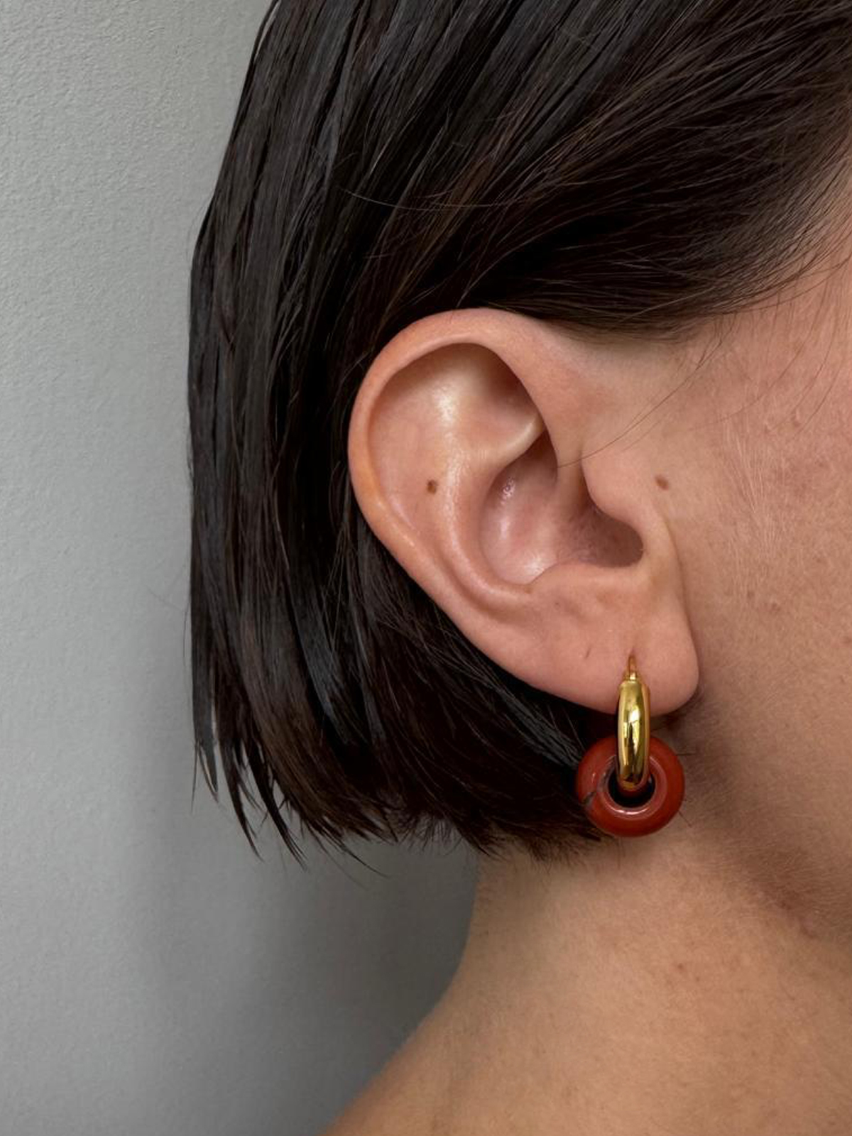 Apato7 apato7 APATO 7 Donut Earring Red Jaspis