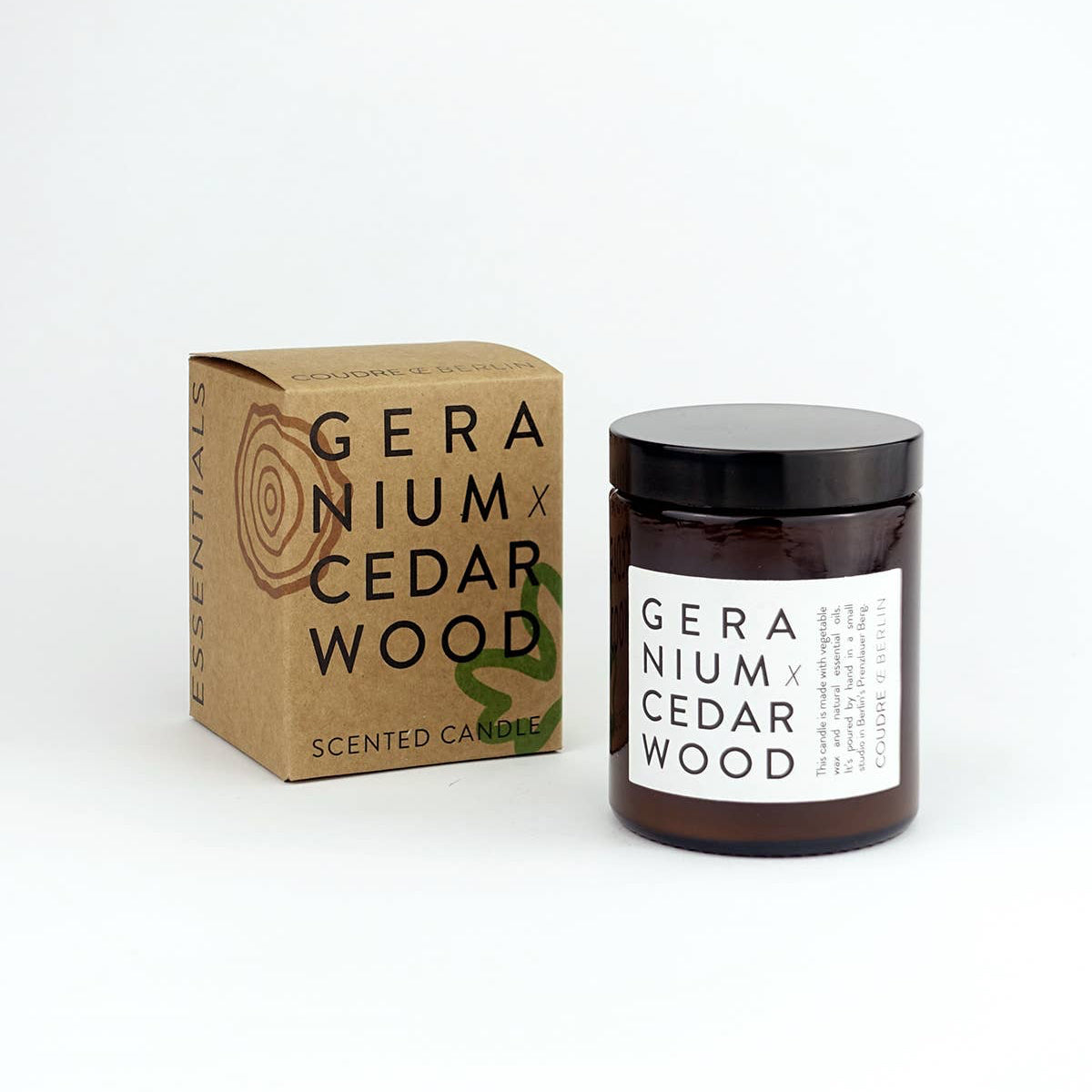 Geranium x cedar wood / ESSENTIALS Duftkerze