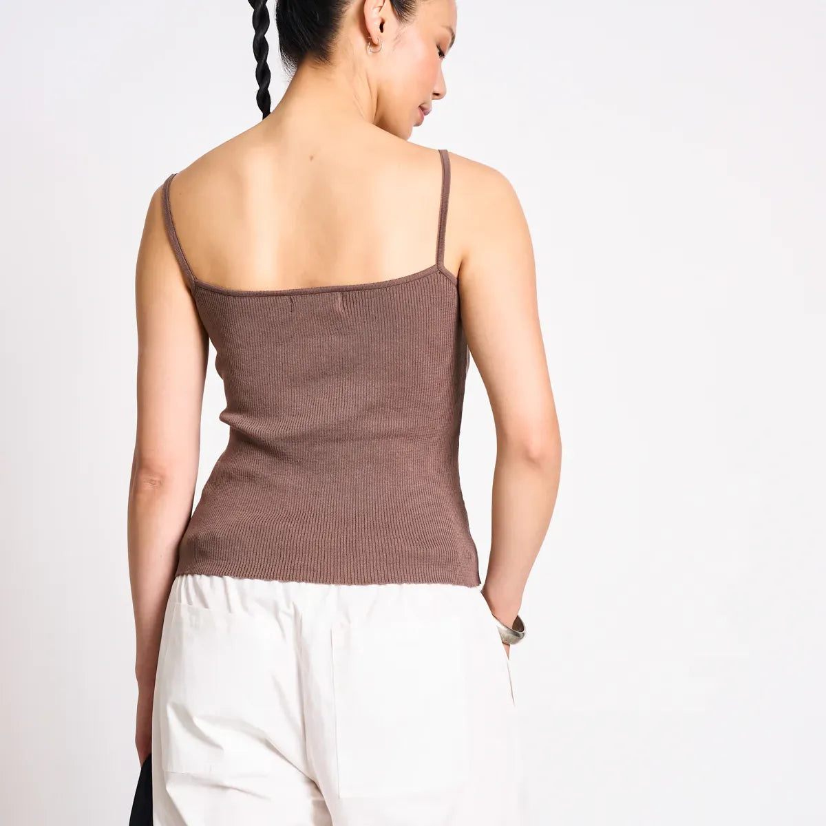 JAN 'N JUNE JAN 'N JUNE JANN JUNE Knit Spaghetti Castanea Top