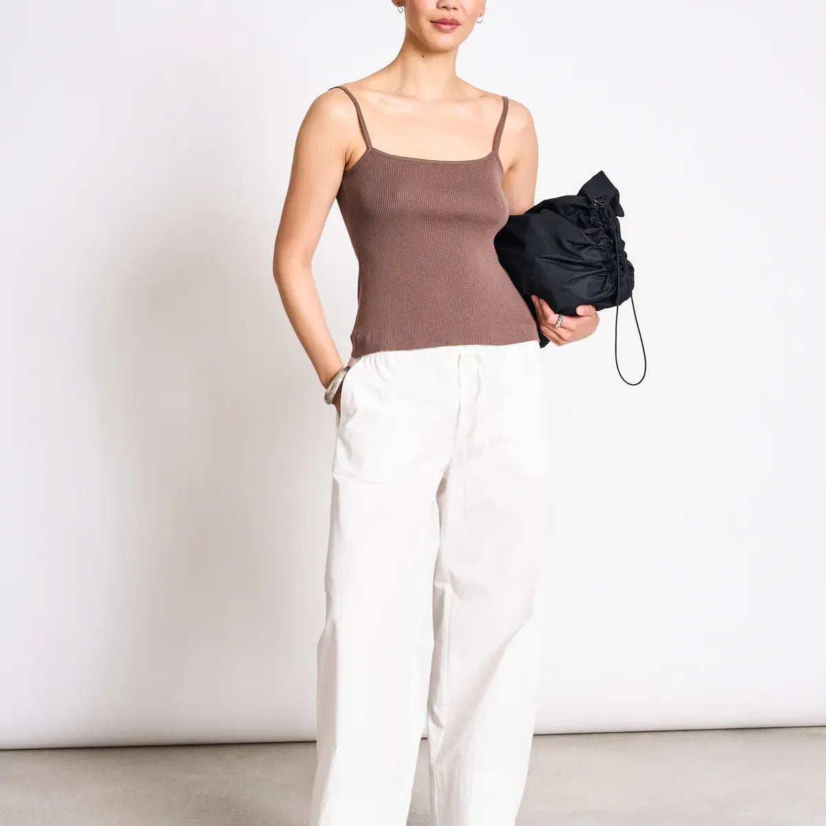 JAN 'N JUNE JAN 'N JUNE JANN JUNE Knit Spaghetti Castanea Top