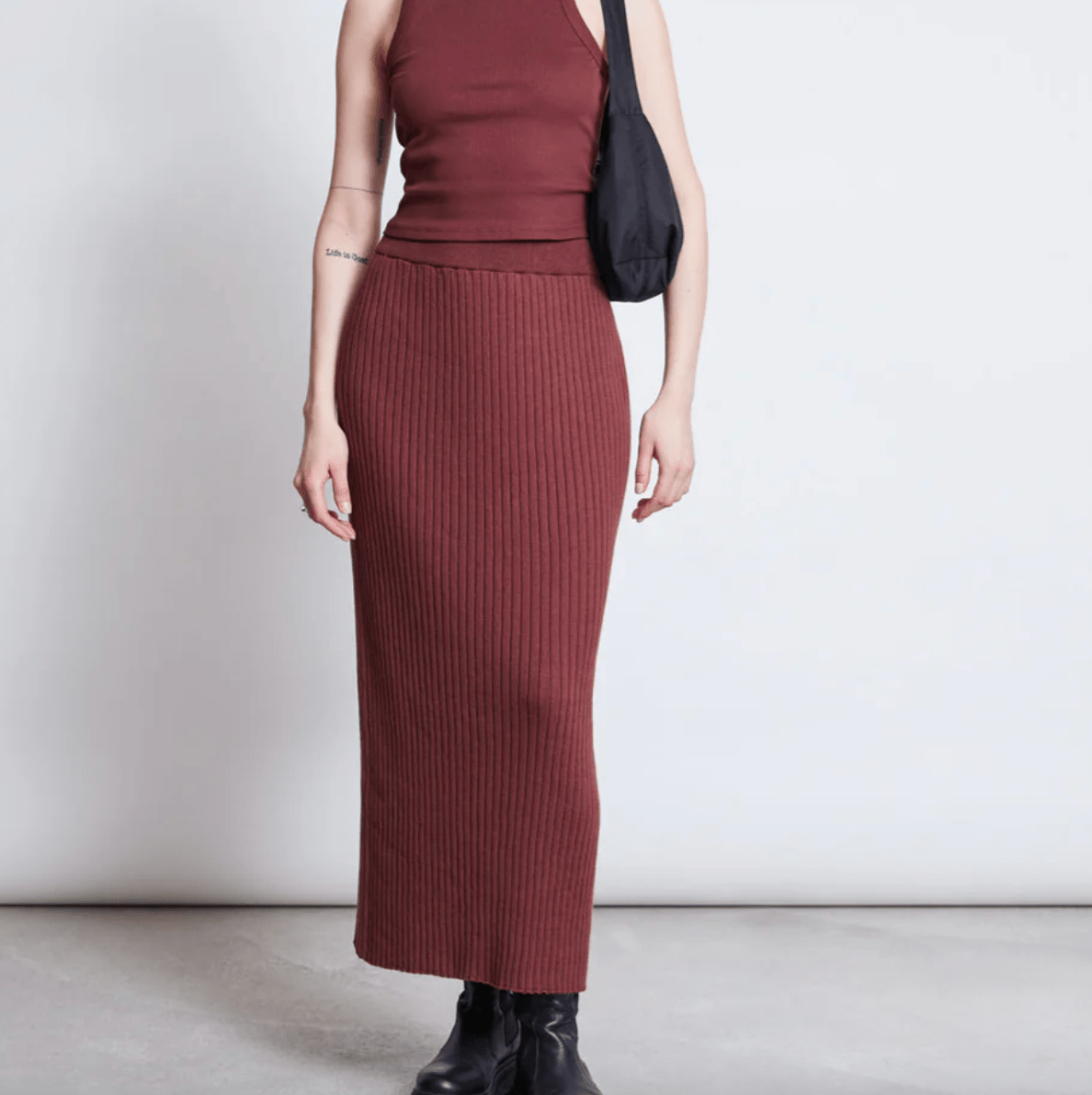 JAN 'N JUNE JAN 'N JUNE JANN JUNE Midi knit Skirt Ebba Intense Rust