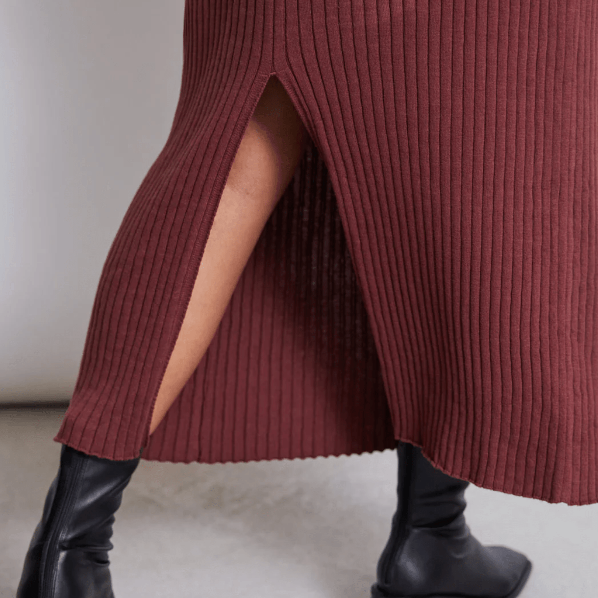 JAN 'N JUNE JAN 'N JUNE JANN JUNE Midi knit Skirt Ebba Intense Rust