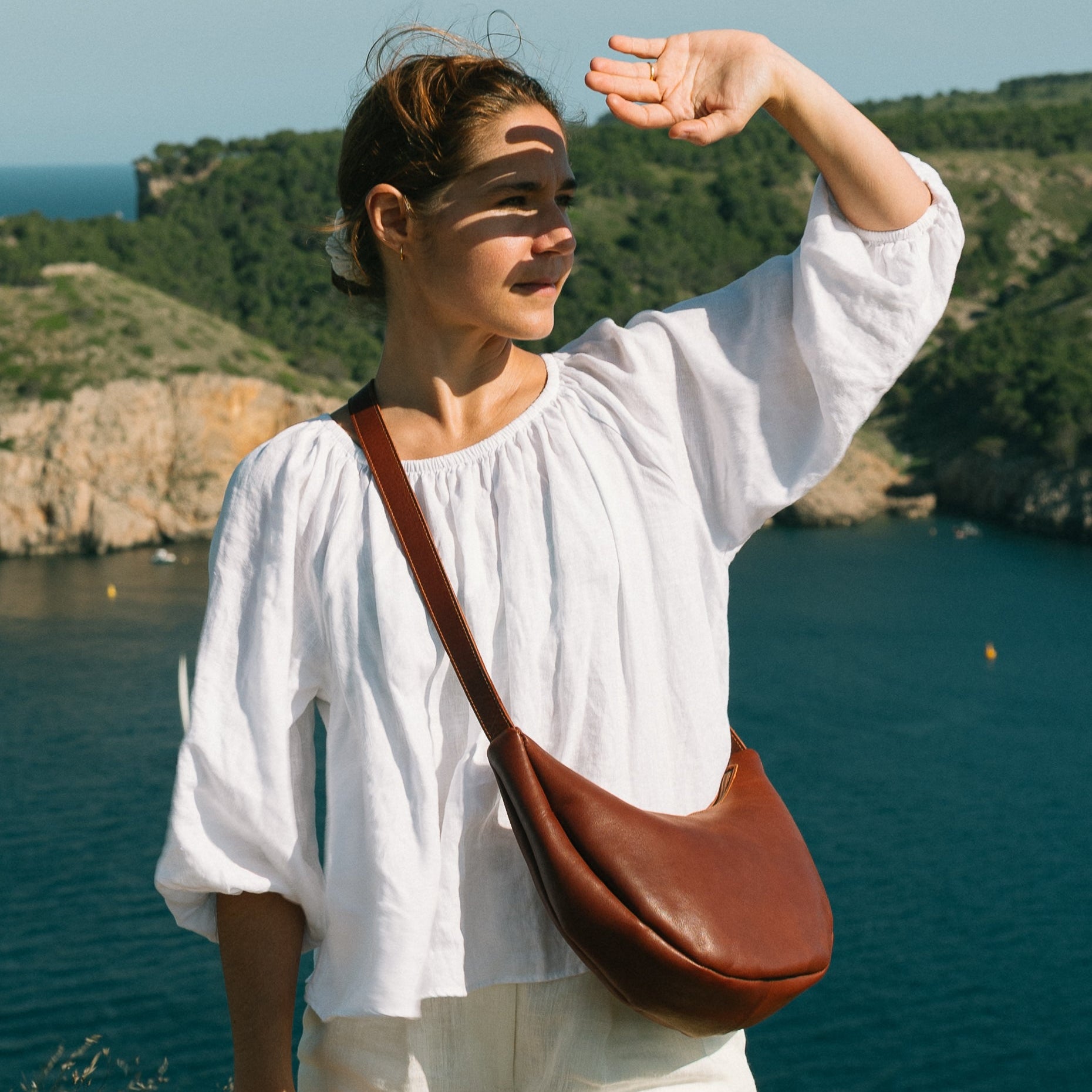 Sac en cuir Lune Marron