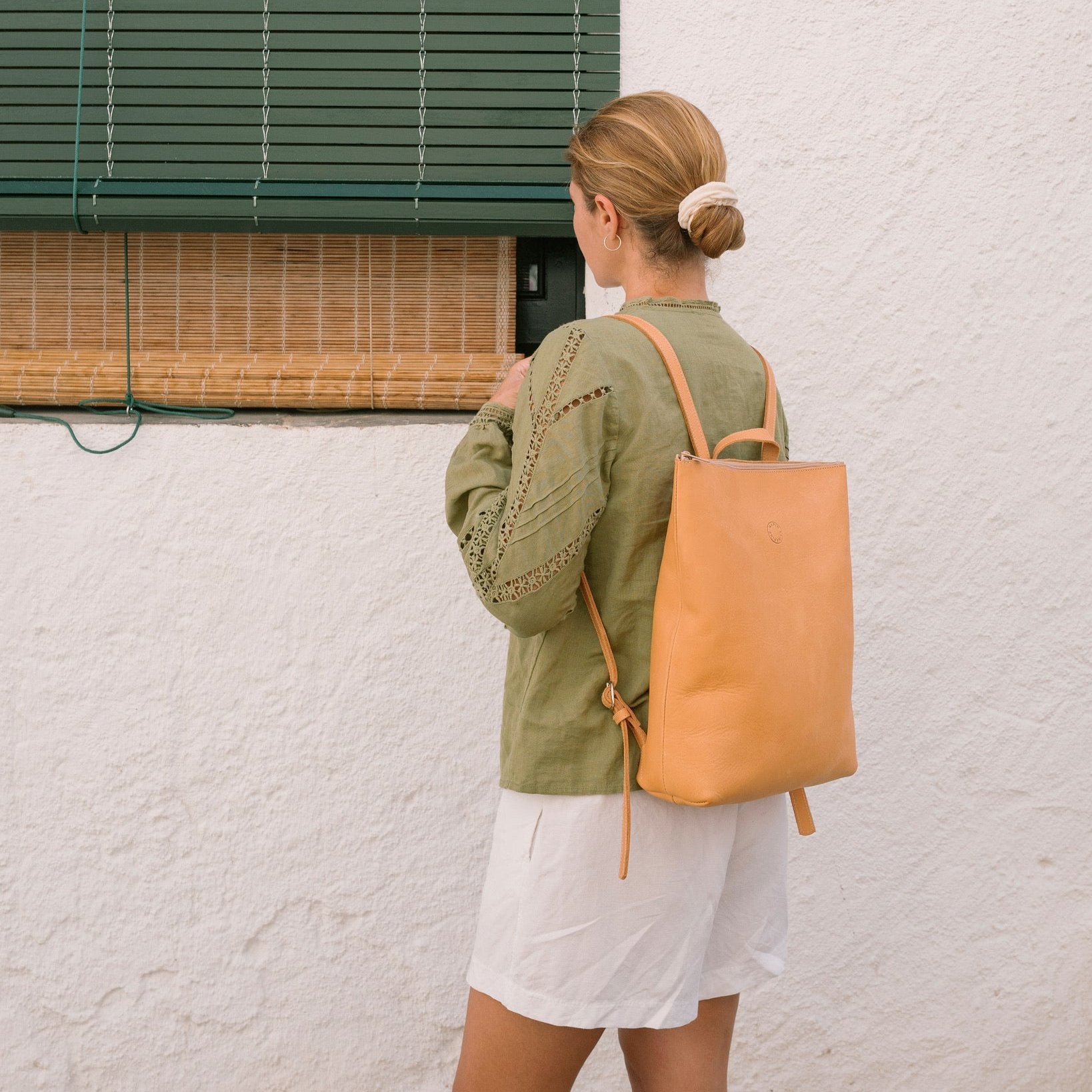 Leather backpack