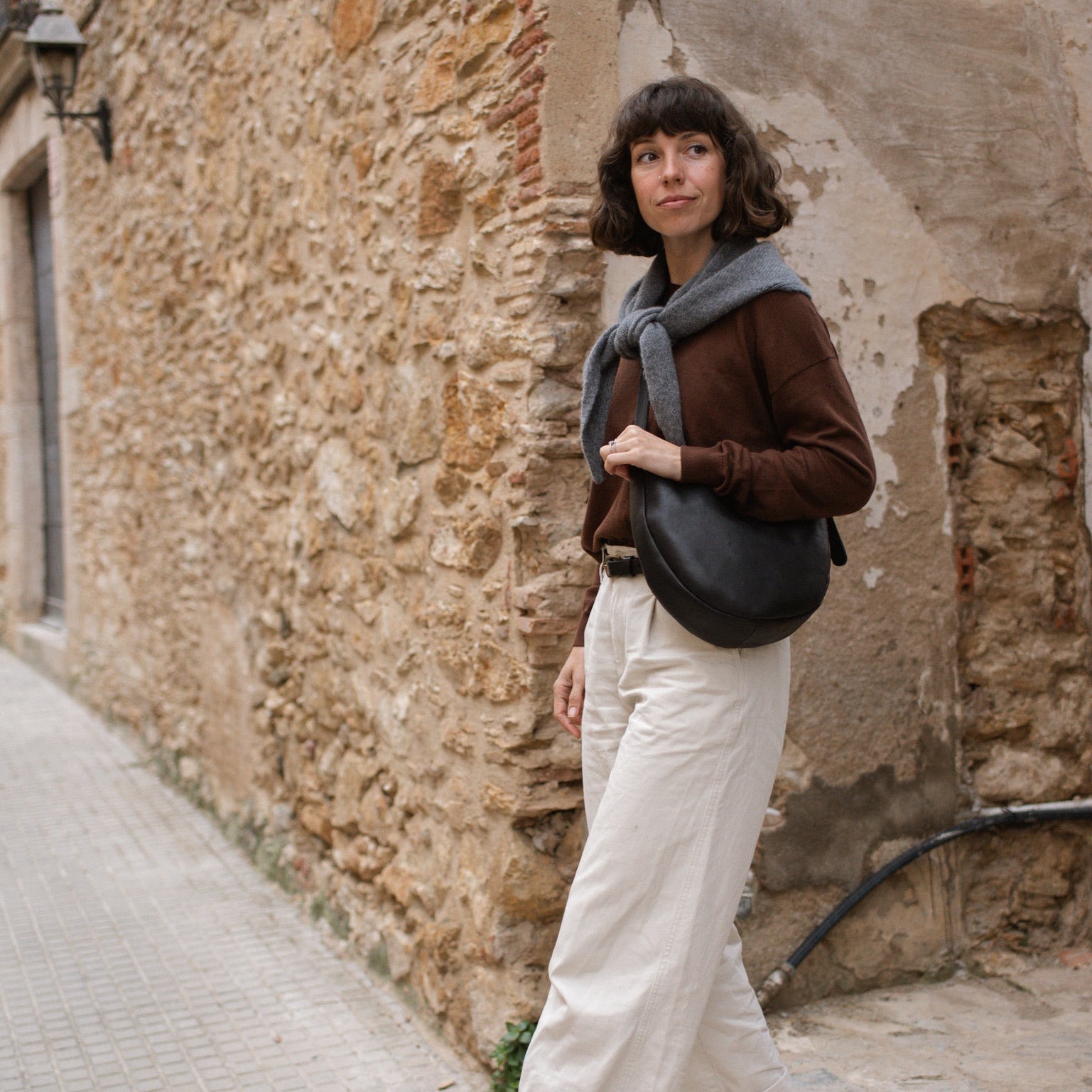 Marin et Marine Bauchtasche Lune Bag Leder Black