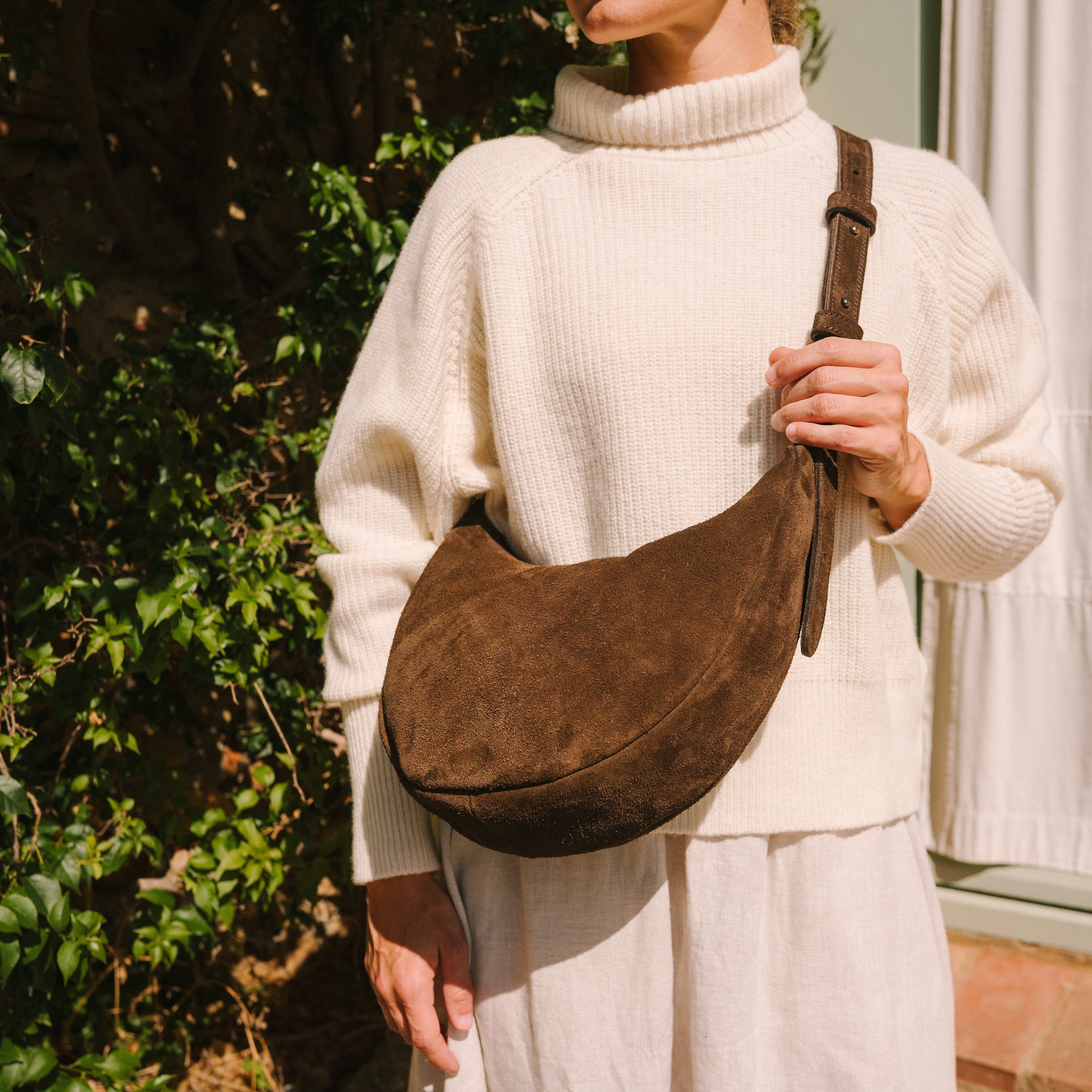 Marin et Marine Bauchtasche Lune Bag Leder Chocolat