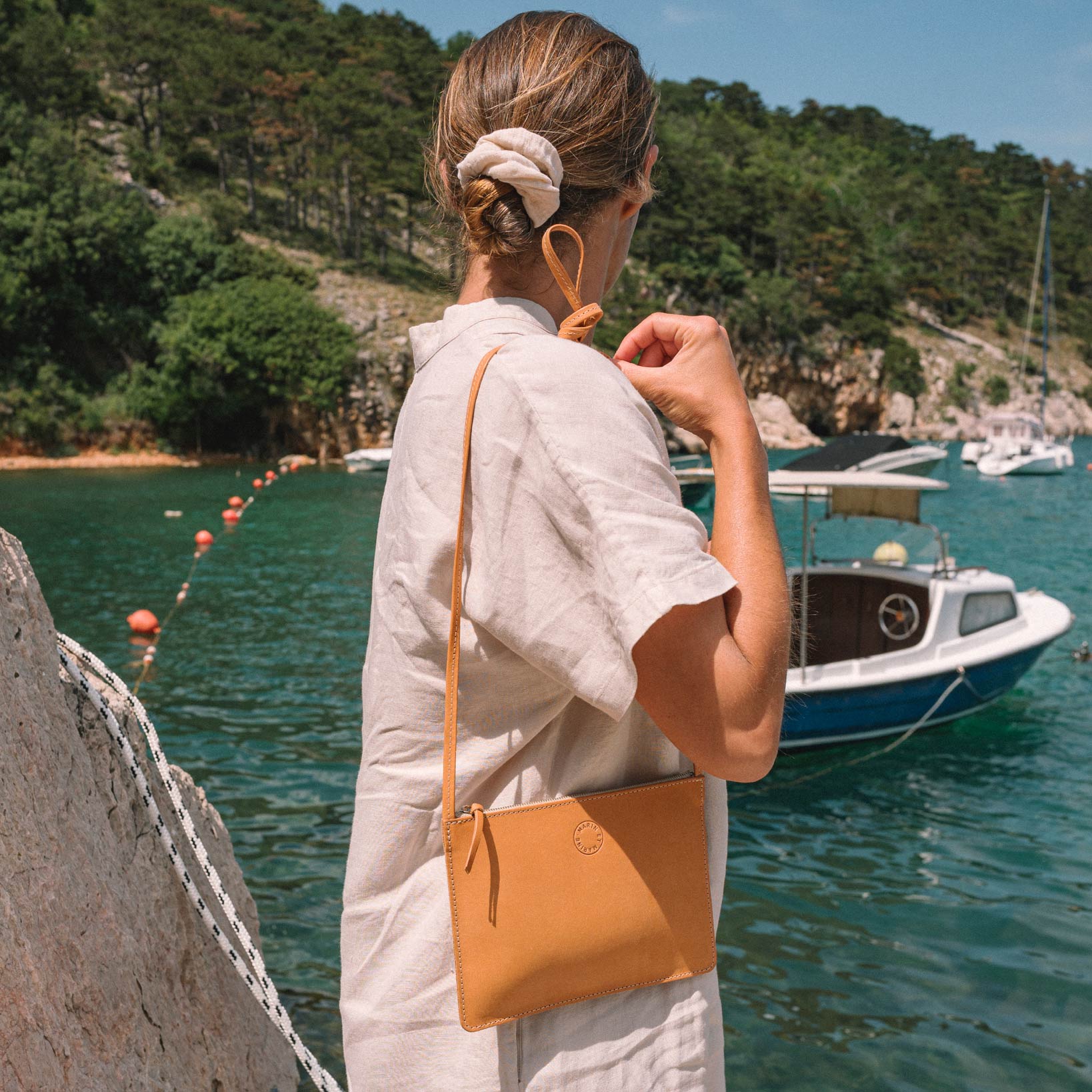 Pochette soie, Milano marine orange - Marine - FABRIQUE EN Pochette soie, Milano marine orange - Marine - FABRIQUE EN