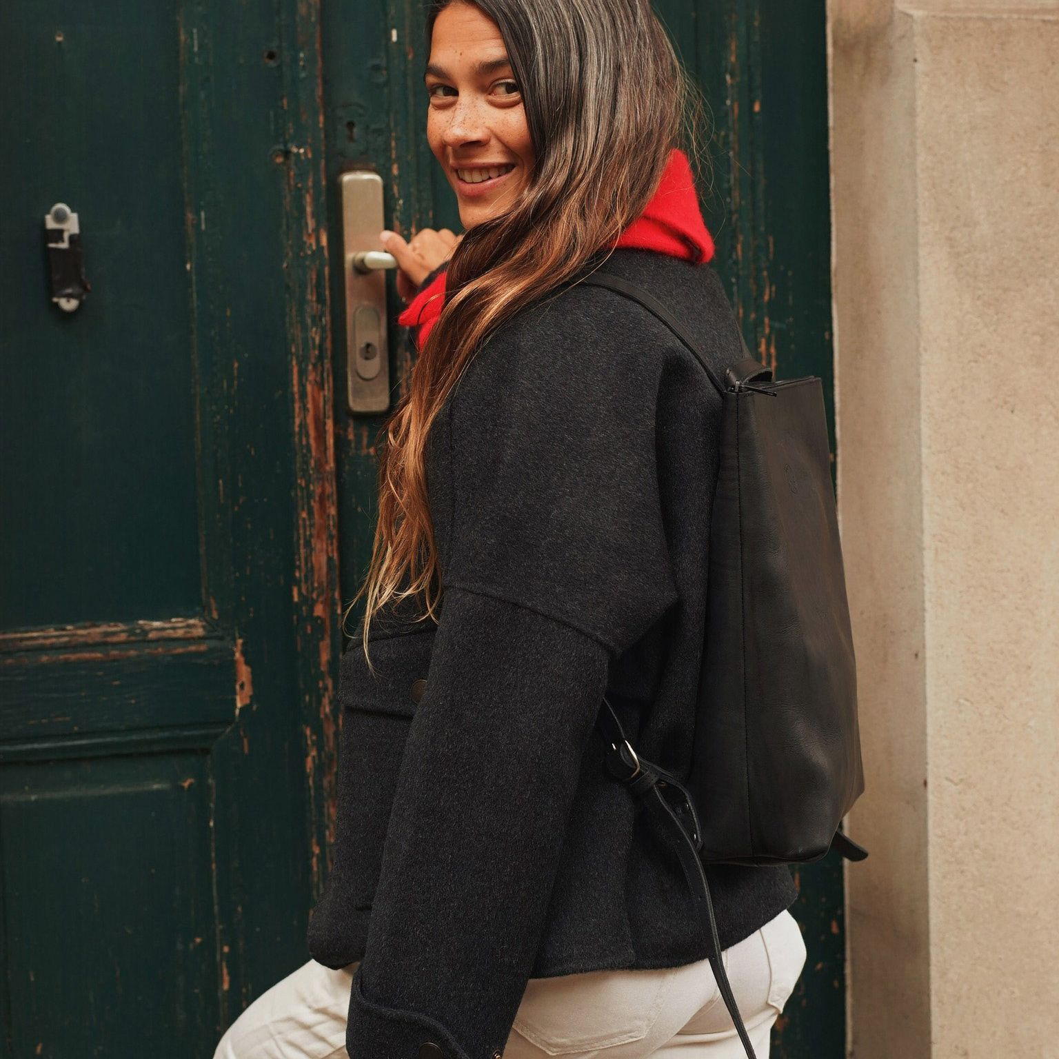 Marin et Marine Rucksack Leder Rucksack Black