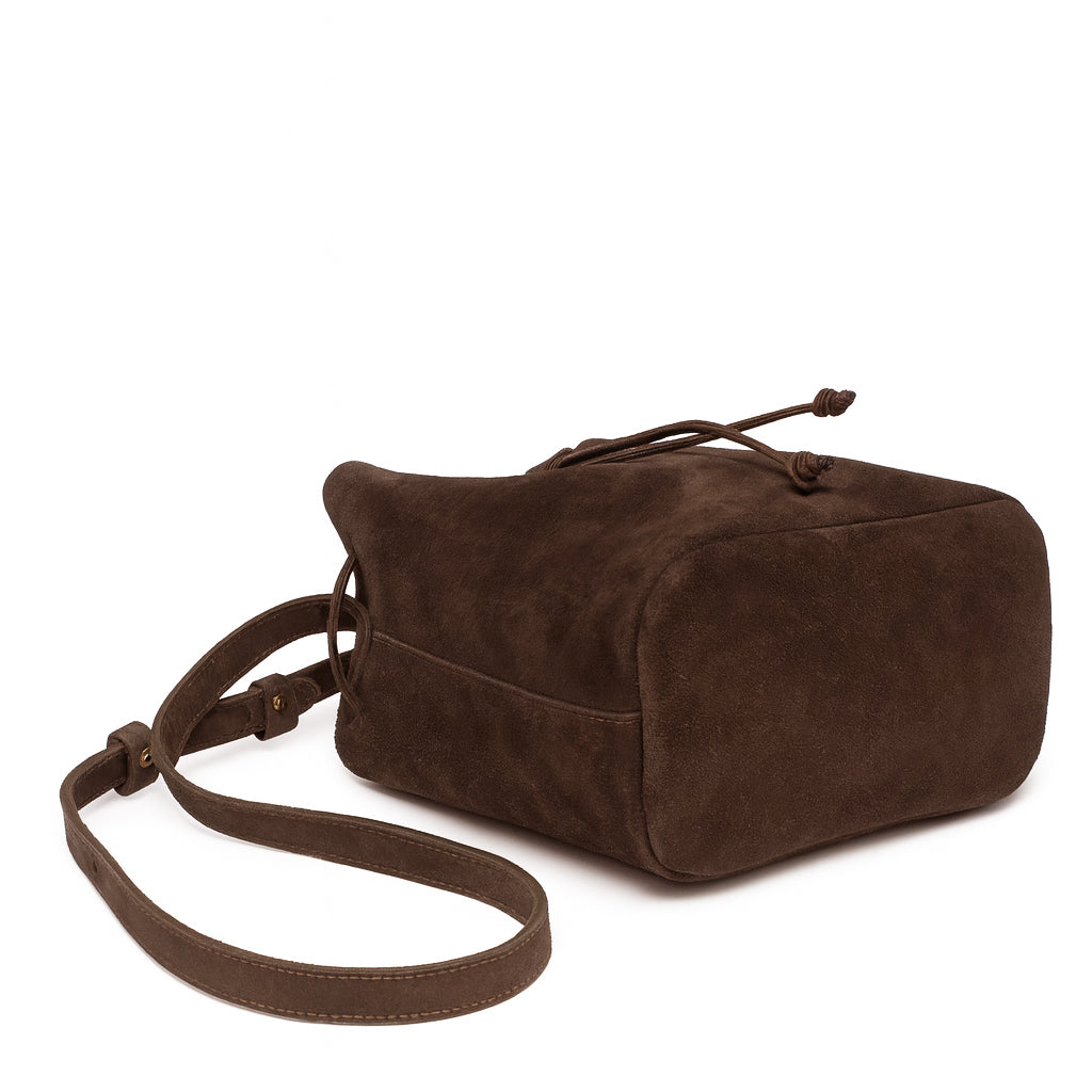 Marin et Marine Umhängetasche Bucket Bag Suede Chocolat