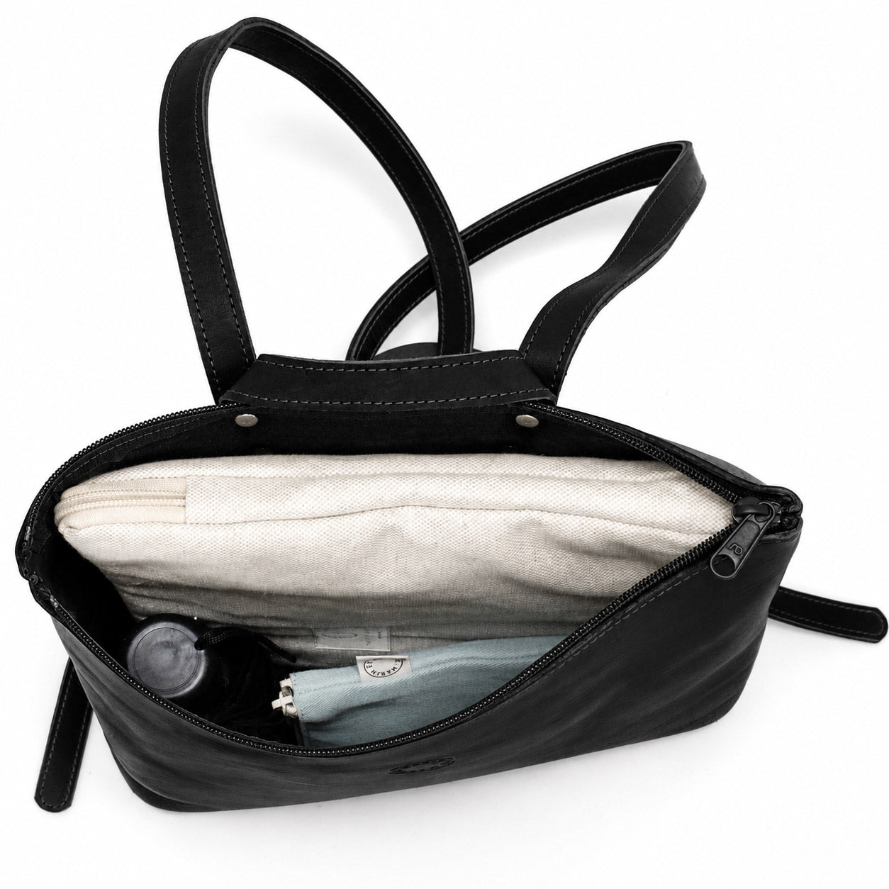 Linéa Leder Rucksack Black