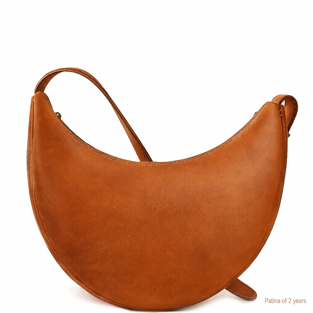 Marin et Marine Lune Bag Leder Natural Lune Bag Natur – Damen Ledertasche aus Leder Bauchtasche