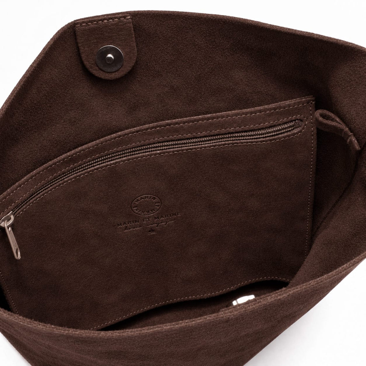 Marin et Marine Ondine Bag Suede Chocolat Ondine Leder Bucket Bag Suede Chocolat- Leder Beuteltasche Damen Bucket Bag