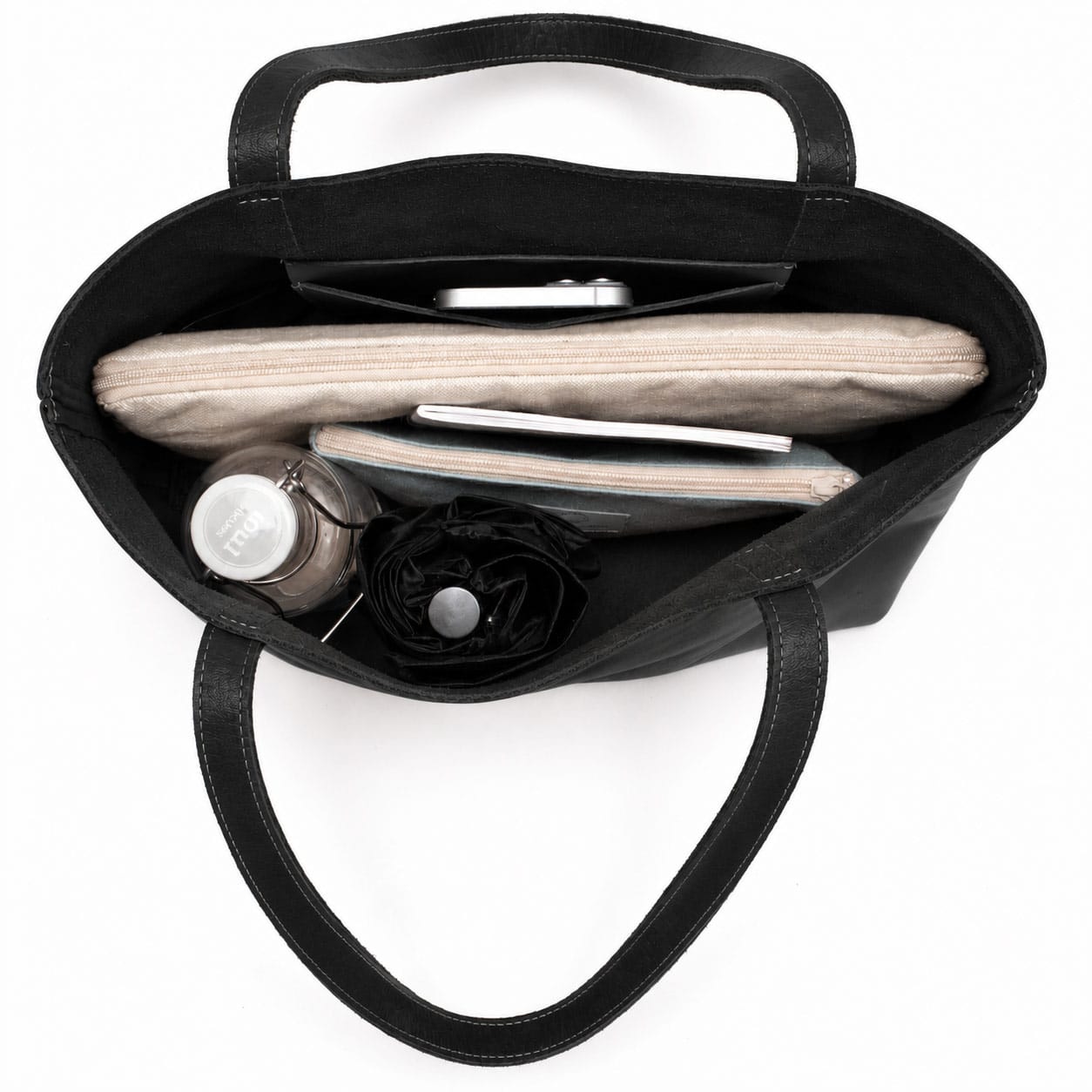 Éternelle Leather shopper Black