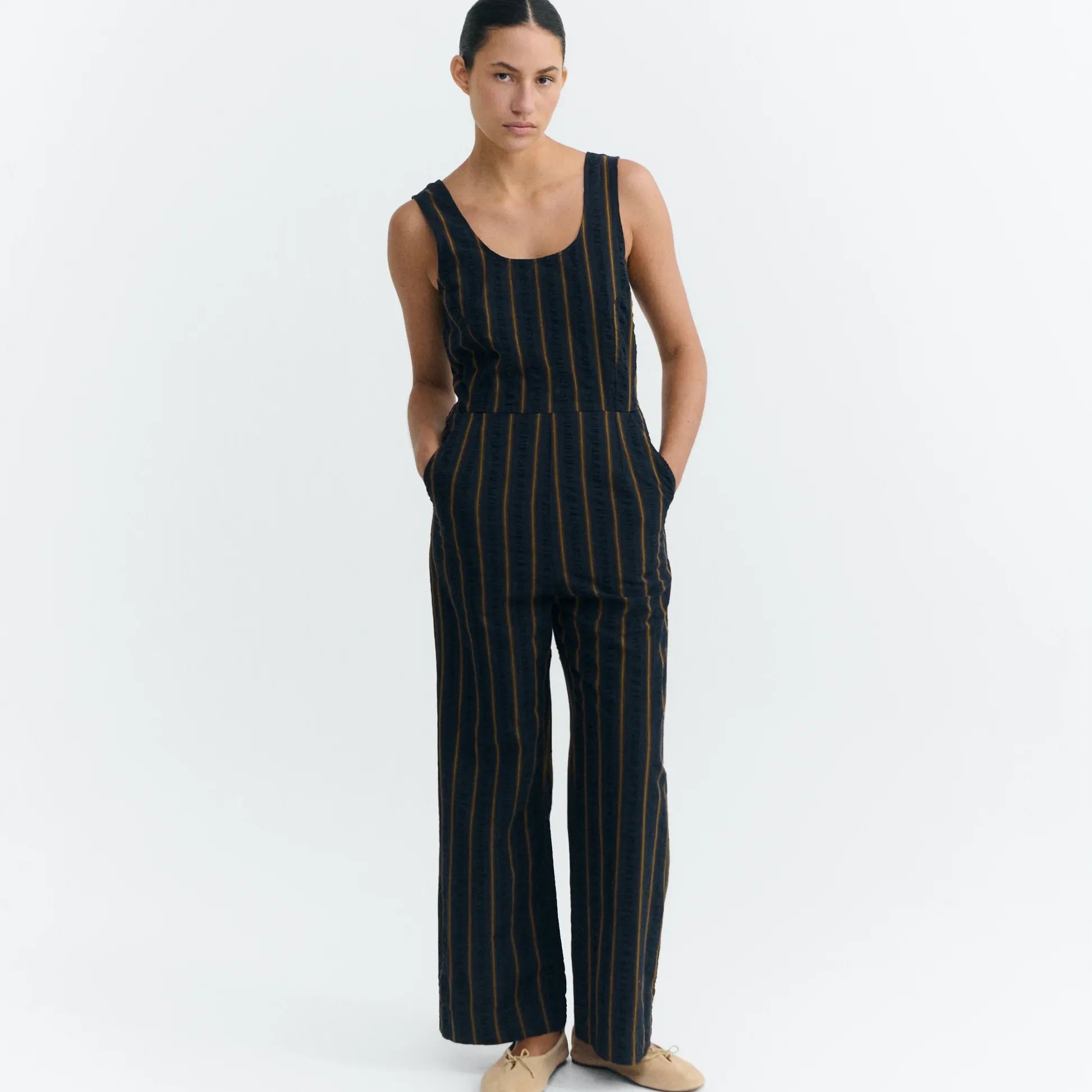 Thinking Mu THINKING MU Raflesia Seersucker Jumpsuit