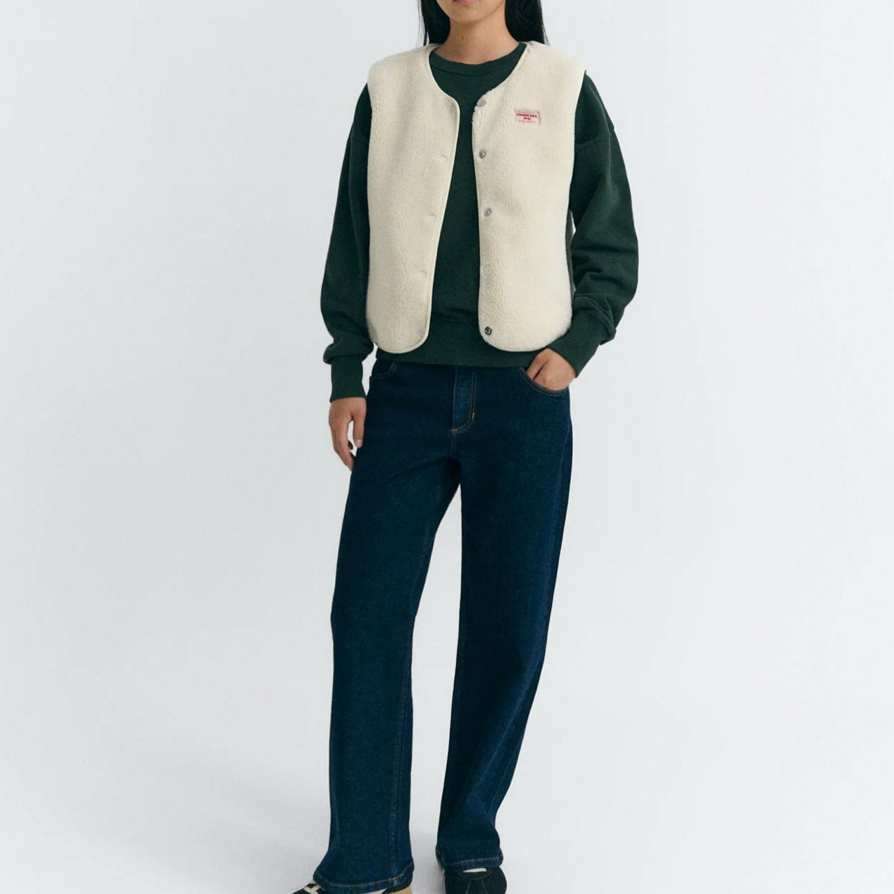 Thinking Mu Thinking Mu THINKING MU Ecru Fleece-Weste Jay