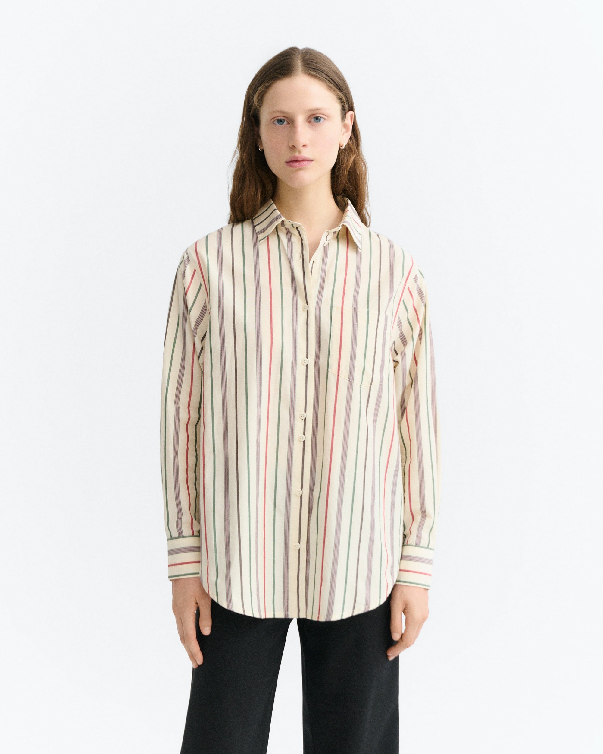 Thinking Mu THINKING MU ECRU STEFFI STRIPES ODELIA BLOUSE THINKING MU ECRU STEFFI STRIPES ODELIA BLOUSE