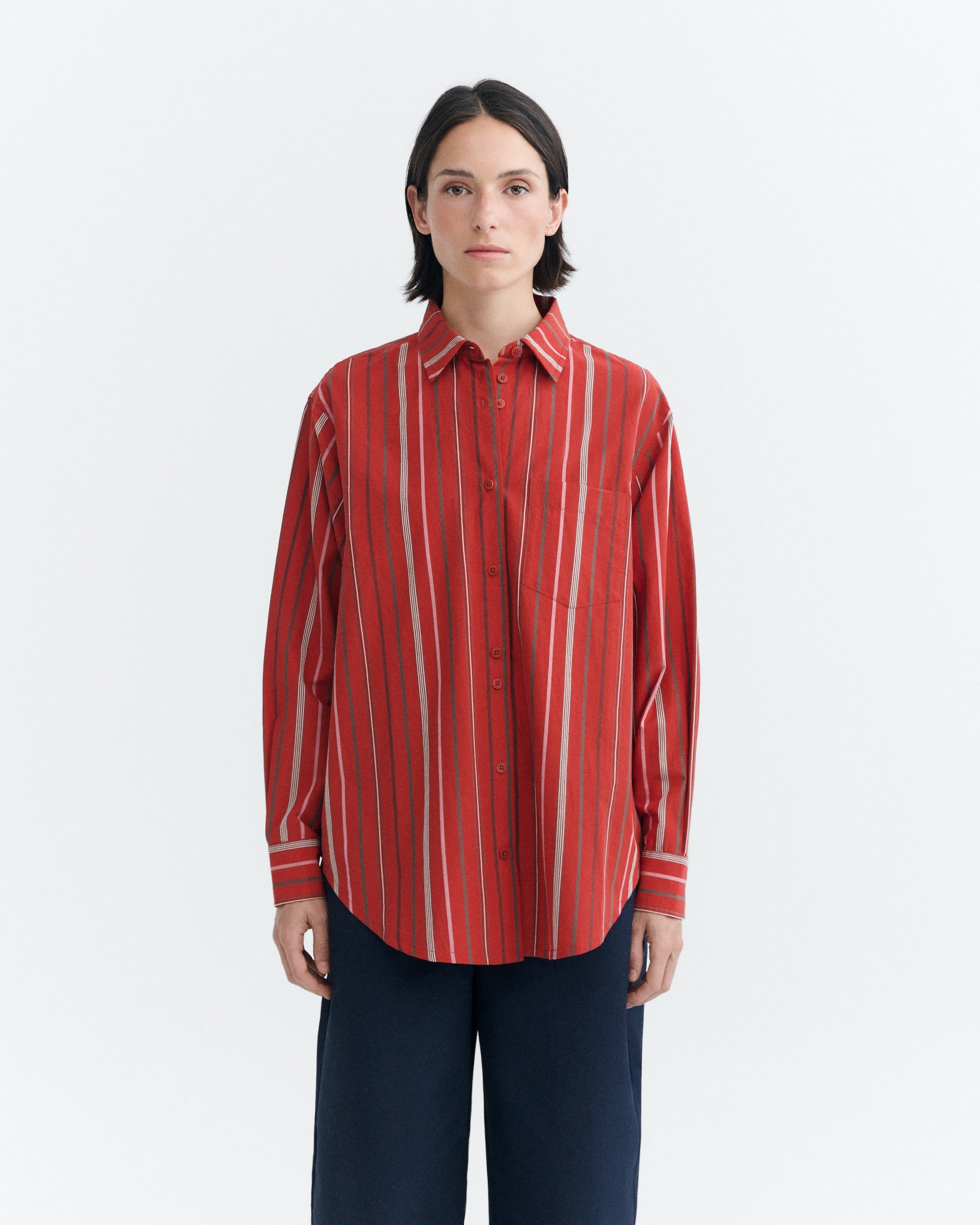 Thinking Mu THINKING MU RED STEFFI STRIPES ODELIA BLOUSE THINKING MU RED STEFFI STRIPES ODELIA BLOUSE