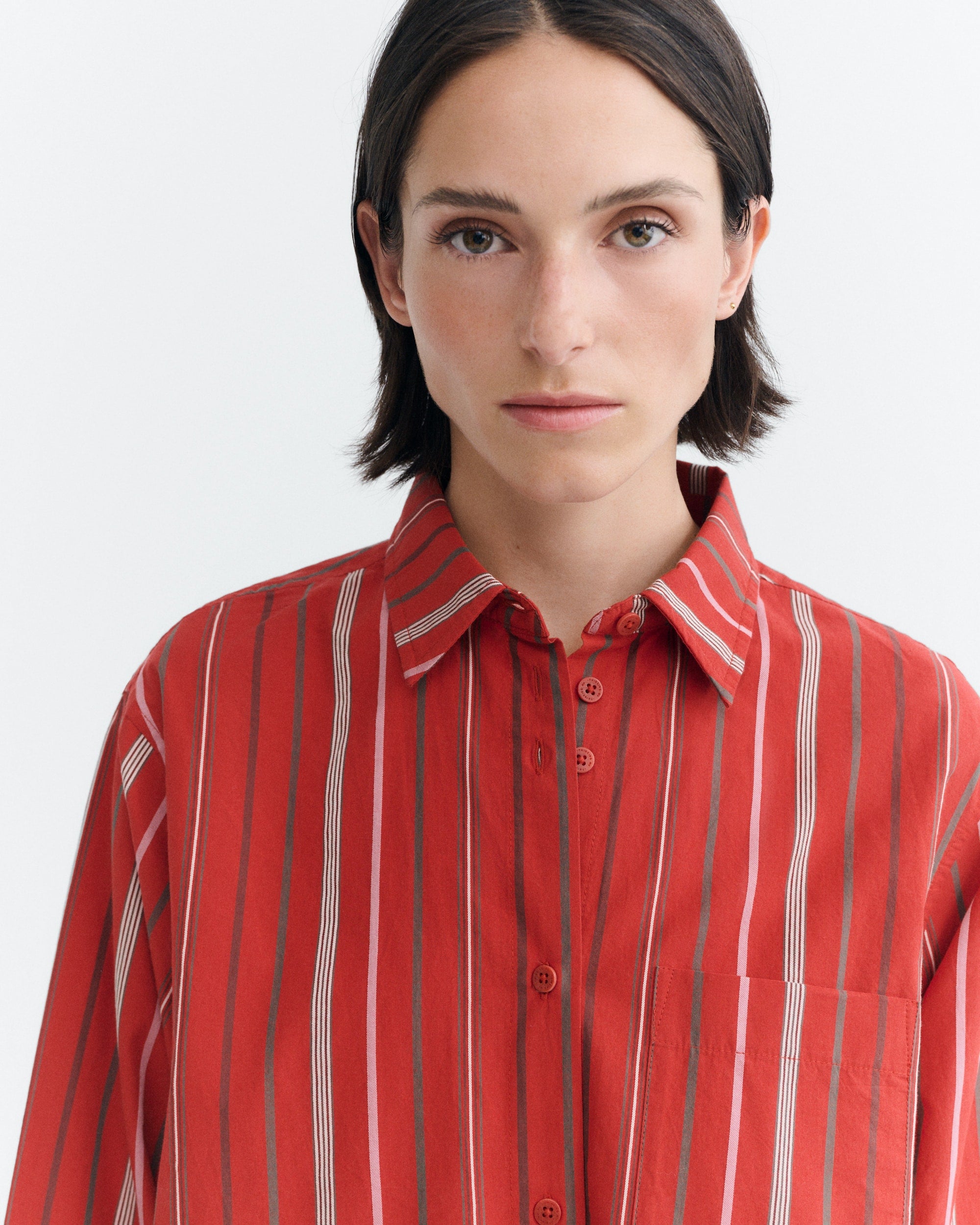 Thinking Mu THINKING MU RED STEFFI STRIPES ODELIA BLOUSE THINKING MU RED STEFFI STRIPES ODELIA BLOUSE